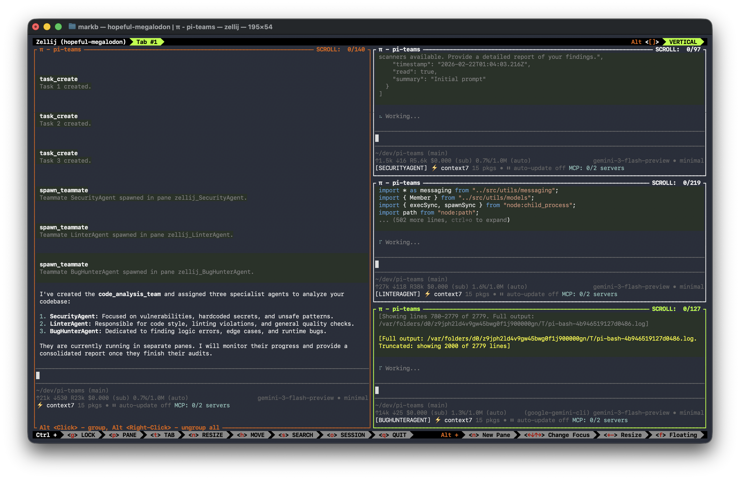 clanker-teams in Zellij